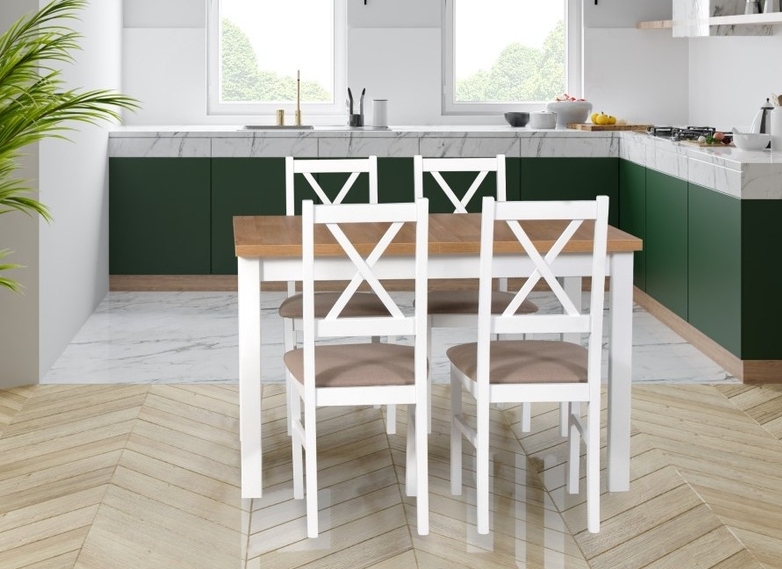 Jídelní sestava DX 34 odstín dřeva (židle + nohy stolu) olše, od