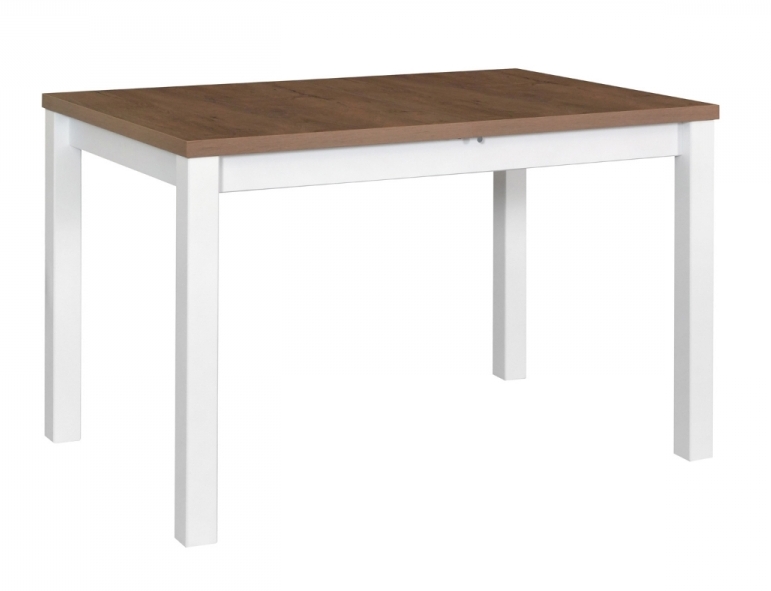 Jídelní stůl MAX 5 deska stolu bílá, nohy stolu ořech světlý