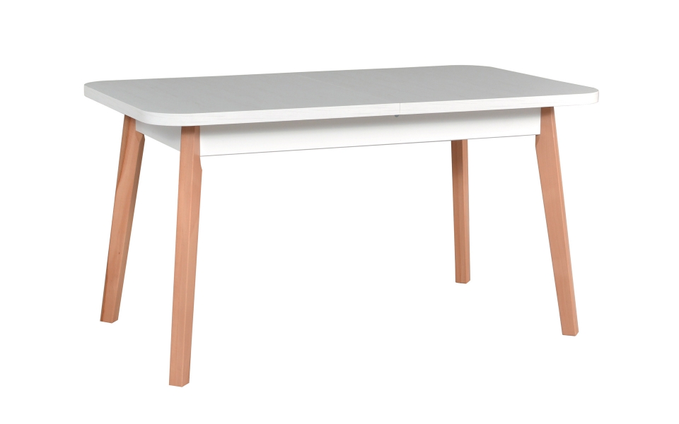 Jídelní stůl OSLO 6 deska stolu bílá, nohy stolu černá